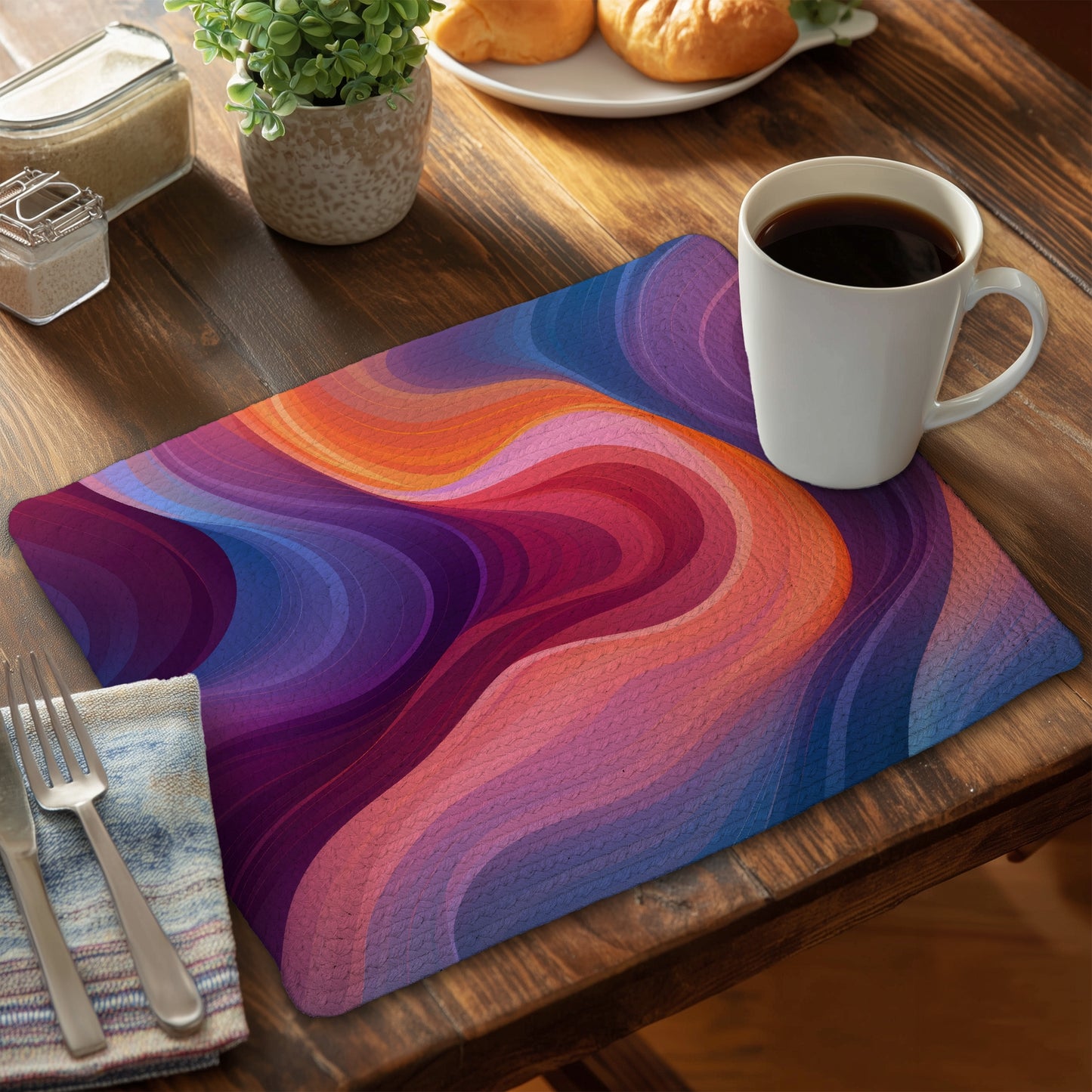 Purple Haze Braided Polyester Placemat for Home Decor