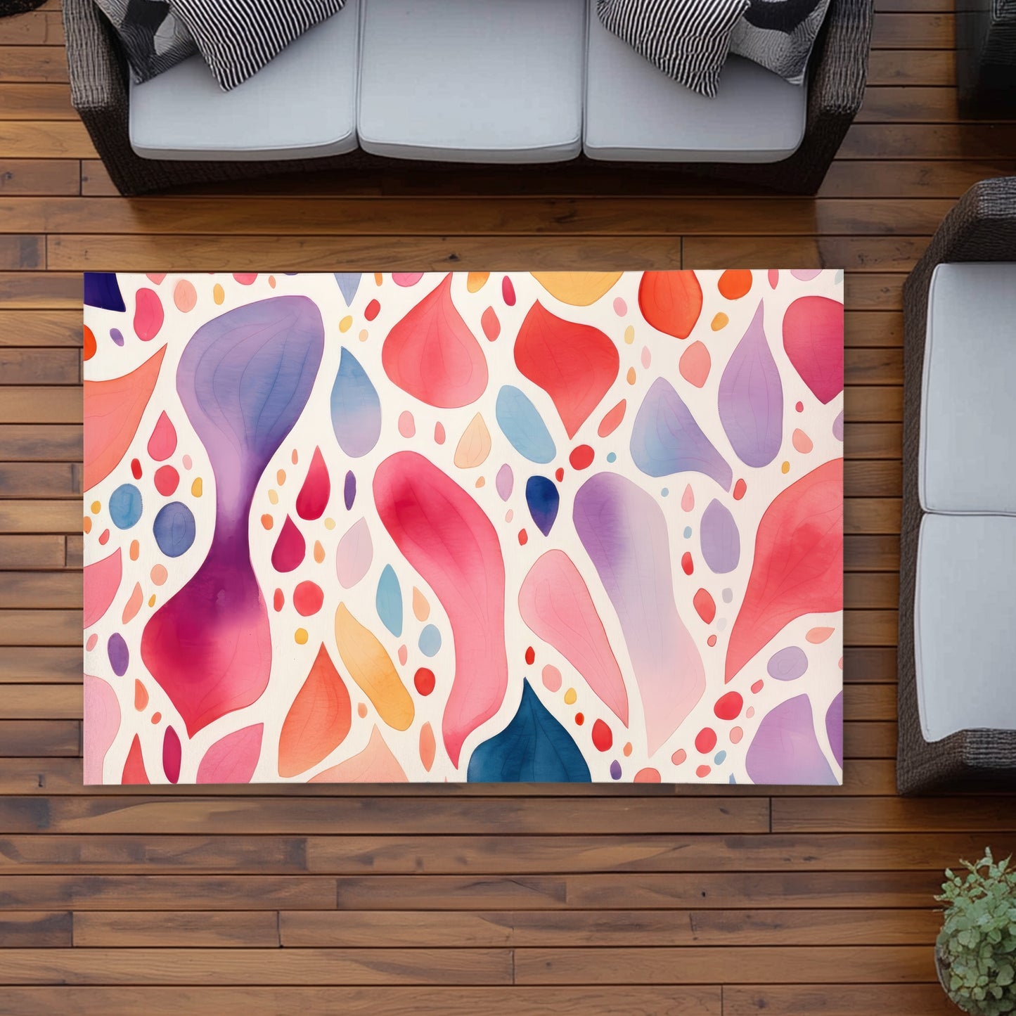 Splotches Red Outdoor Area Rug | Stylish Decor Accessory