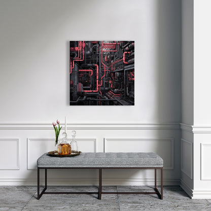 Tubular Nightmare - Gray Canvas Art for Home Decor