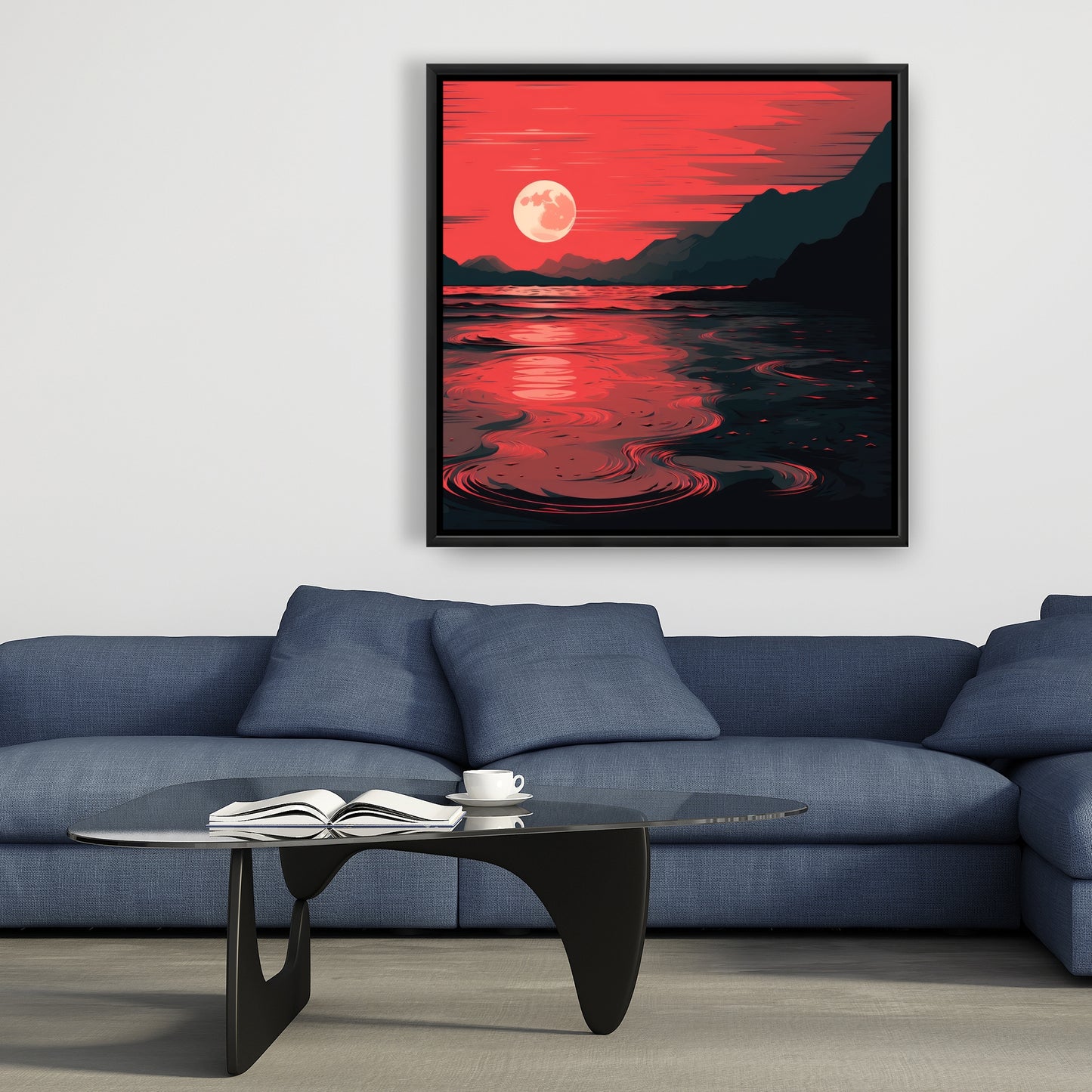 Bloody tides - Framed Canvas - Print on demand