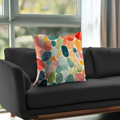Coussin décoratif en sergé de polyester à motifs de graines | Décoration d'intérieur élégante