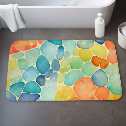 Blobs Orange Bath Mat | Stylish Home Decor for Your Bathroom