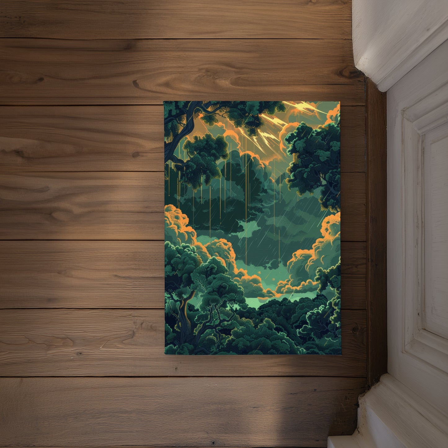 Drops Green Indoor Outdoor Door Mat | Stylish Home Decor