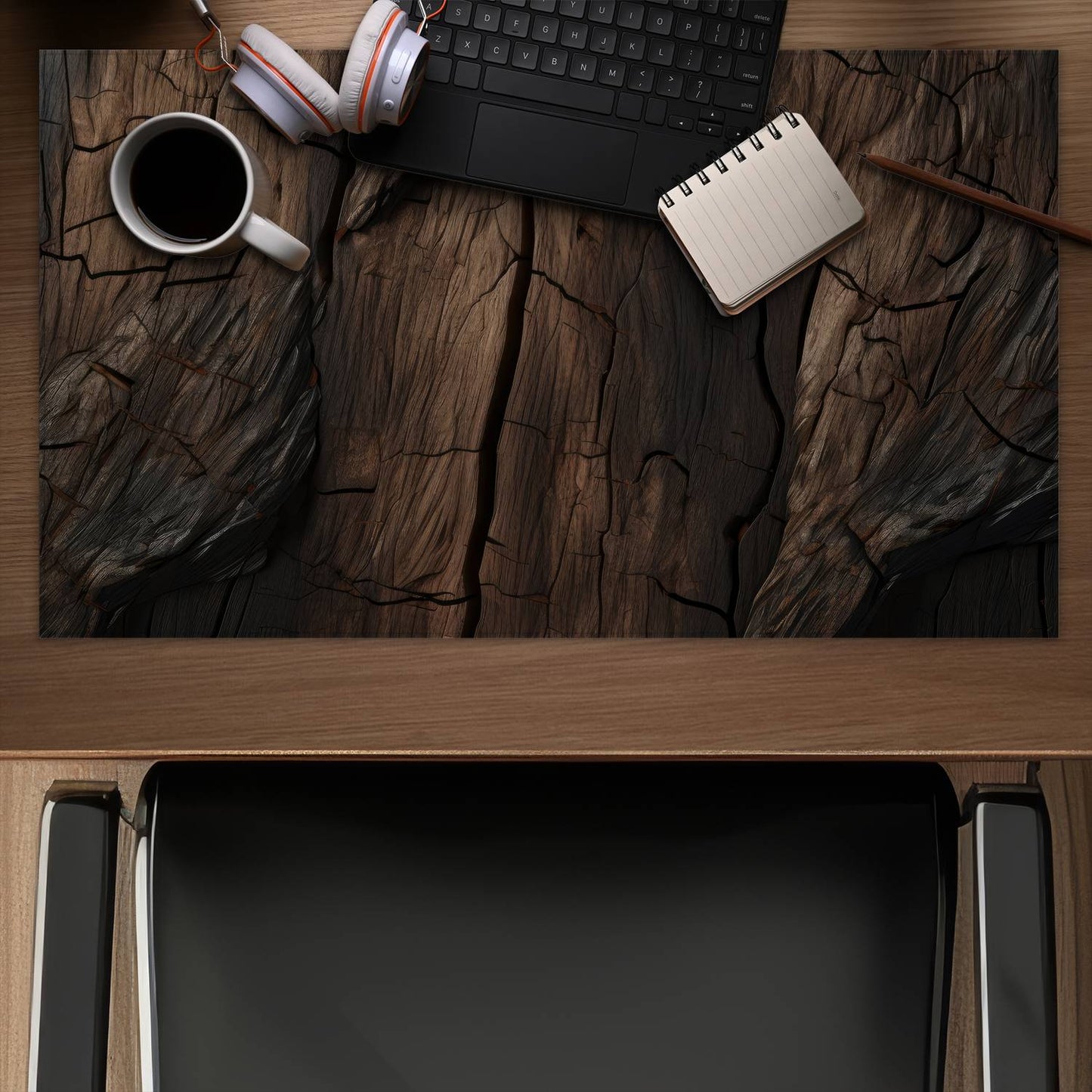 Brown wood - Desk mat - Print on demand