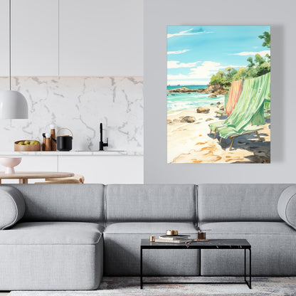 Beach Calm - Turquoise Canvas Wall Art for Home Decor