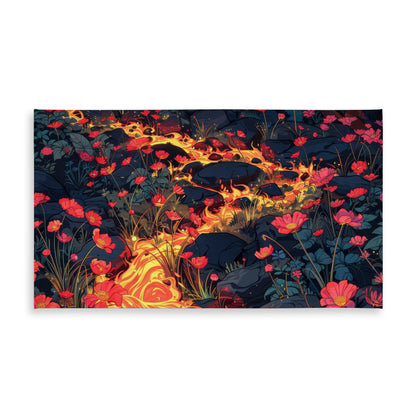 Dodging Nature Black Indoor Outdoor Tablecloth