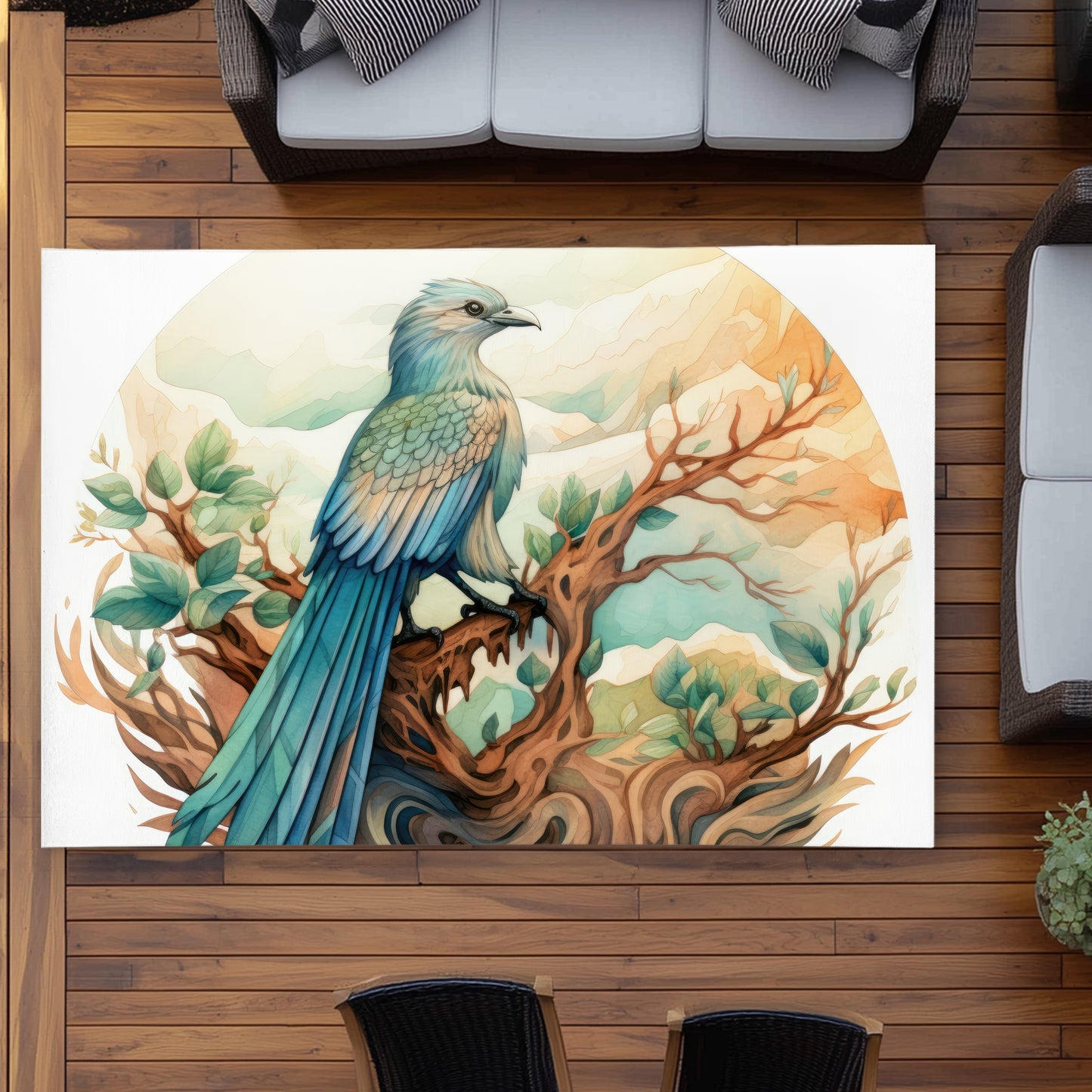 Perched Turquoise Outdoor Area Rug | Stylish Home Decor