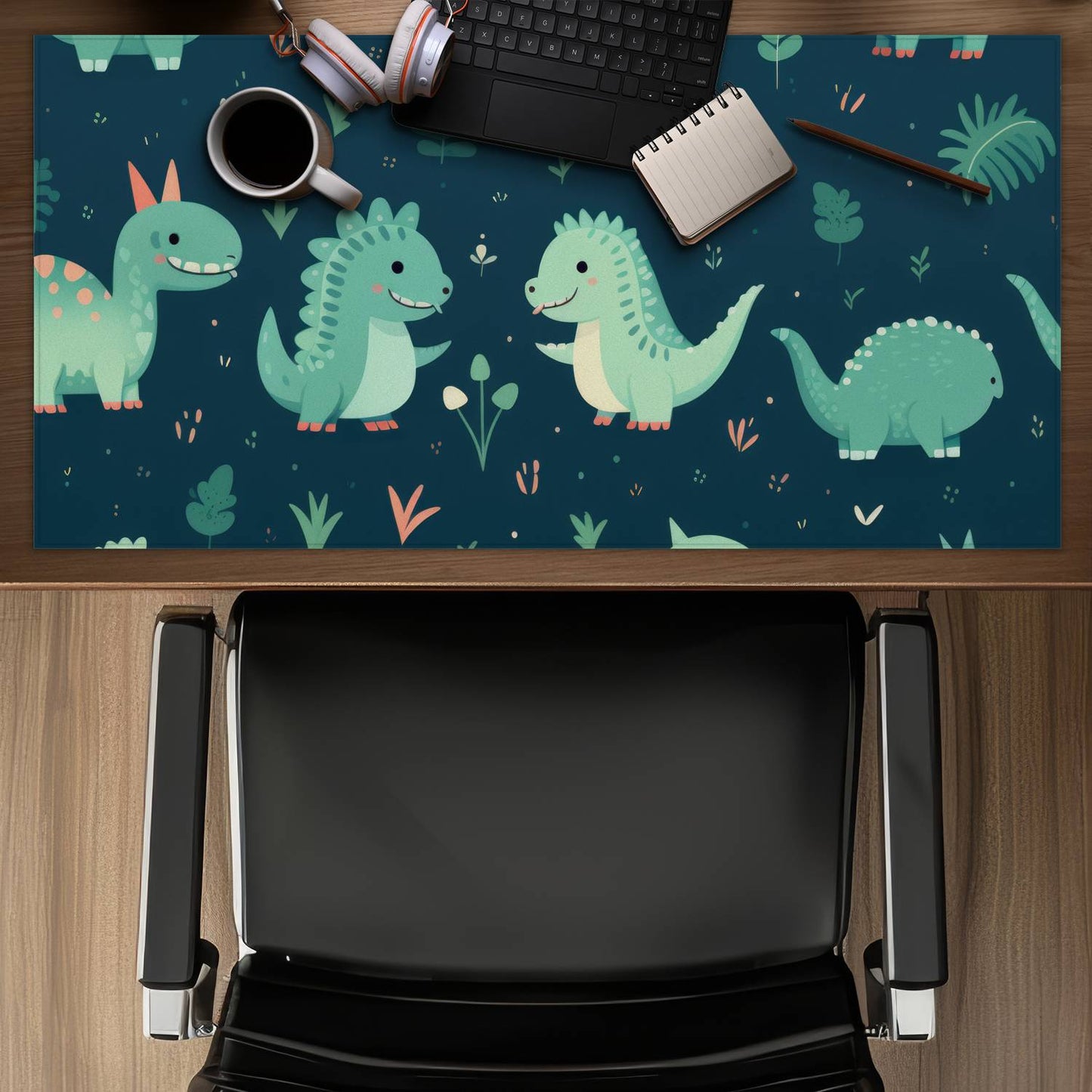 Happy dinosaurs - Desk mat - Print on demand