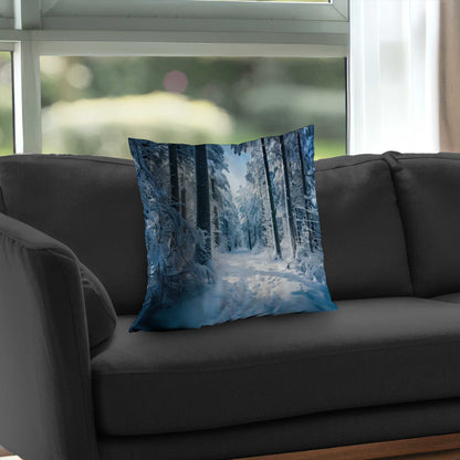 Coussin décoratif en sergé polyester Cold Forest | Accessoire de décoration intérieure