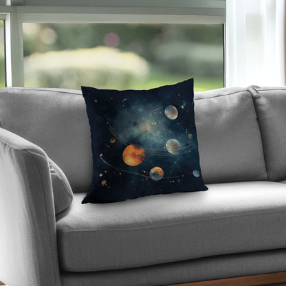 Deep Exploration Blue Poly Twill Throw Pillow - Home Decor Insert
