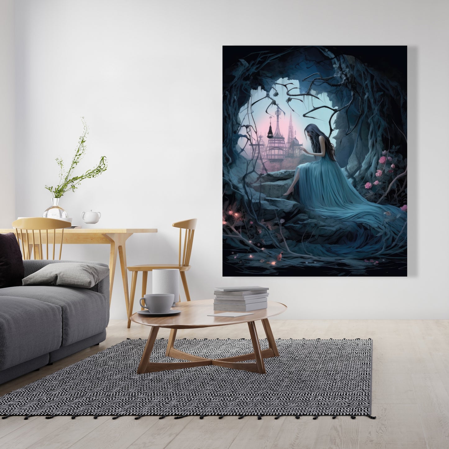 Morose Cave - Pink Canvas Home Decor for Elegant Spaces