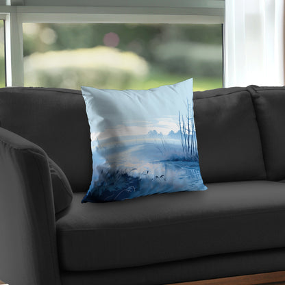 Cold Swamp Gray Poly Twill Throw Pillow Insert for Home Decor