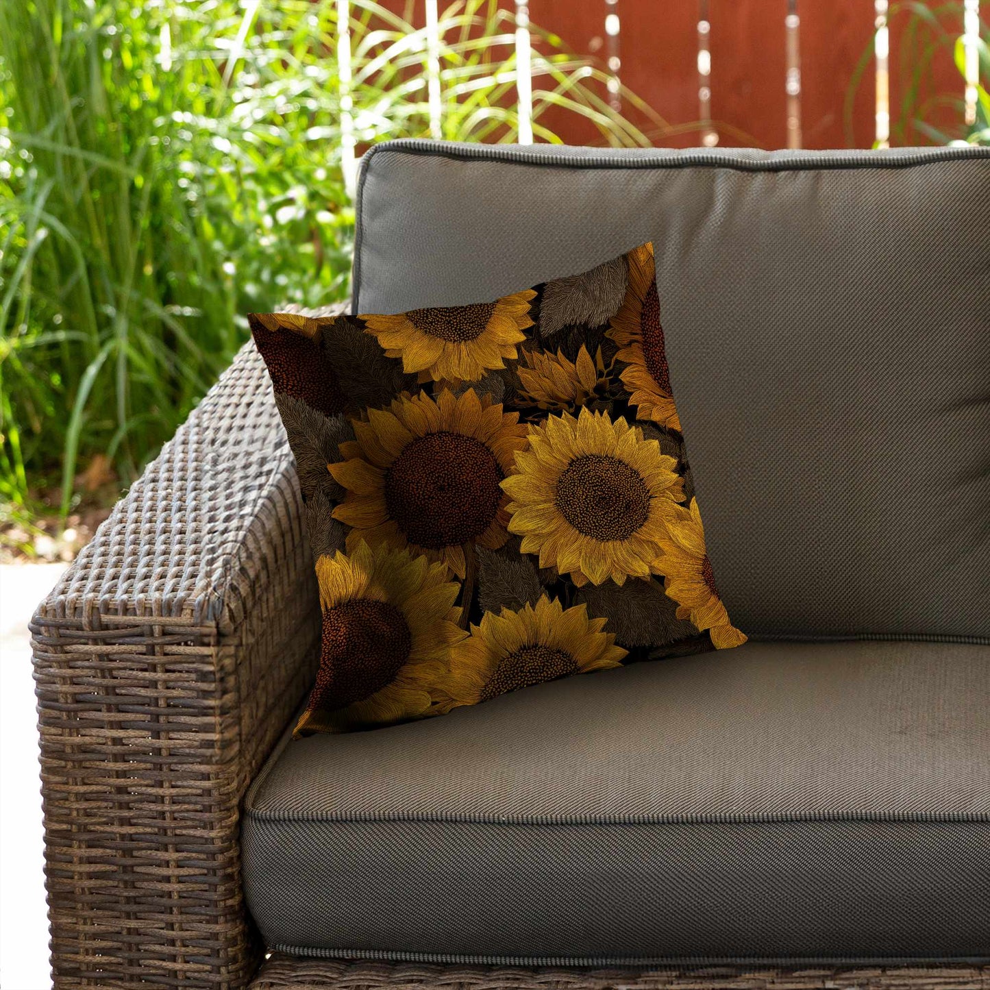 Golden Glow Blooms Throw Pillow - Stylish Home Decor Cushion