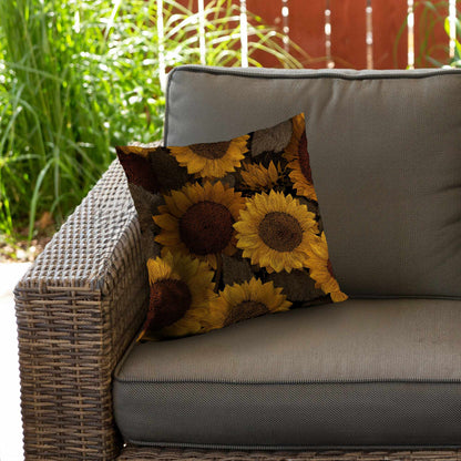 Golden Glow Blooms Throw Pillow - Stylish Home Decor Cushion