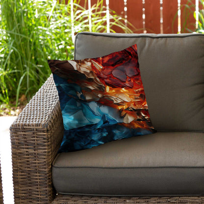 Coussin décoratif en sergé de polyester à contraste minéral - Accessoire de décoration intérieure
