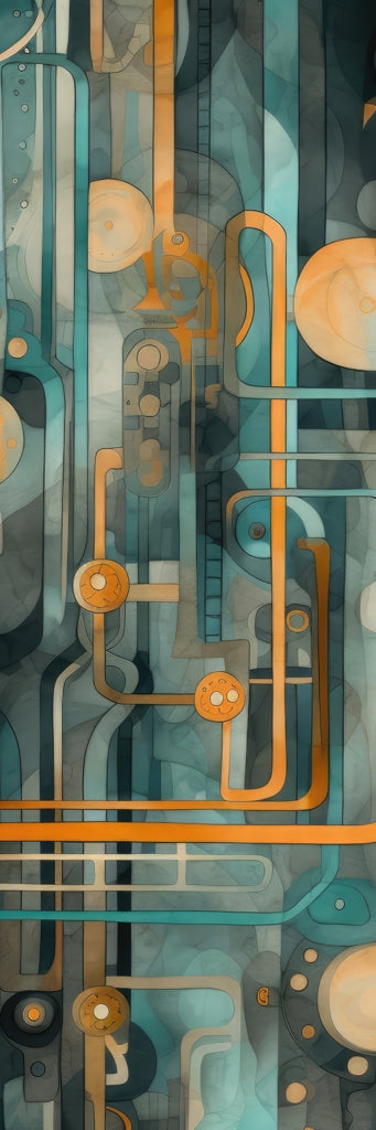 Astrological machinery - Framed Canvas - Print on demand
