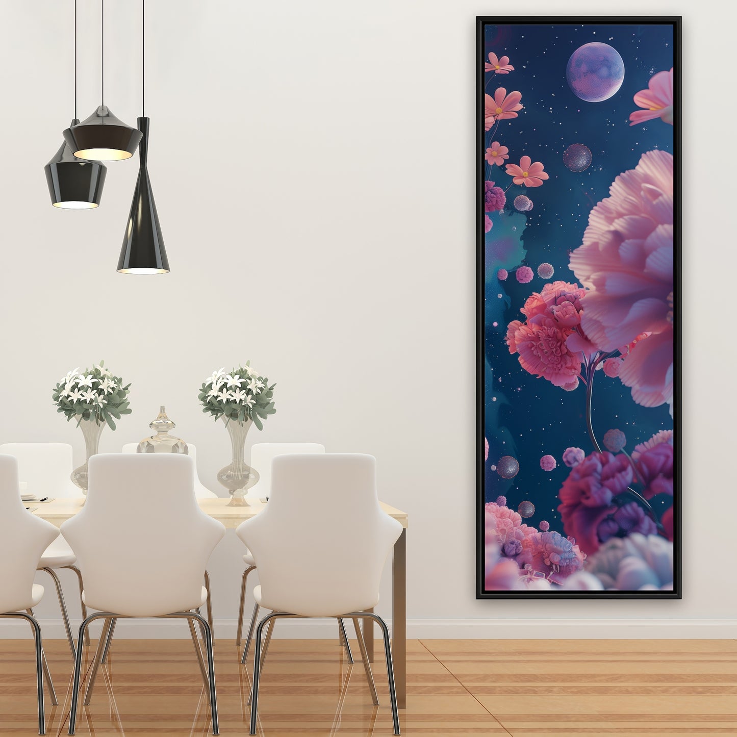 Pink void - White Framed Canvas for Elegant Home Decor