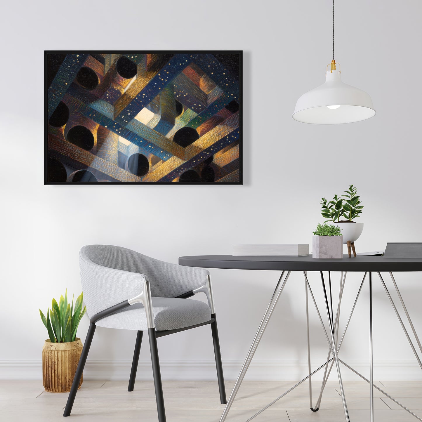 Pipe Dream - Blue Framed Canvas for Home Decor | Art Piece