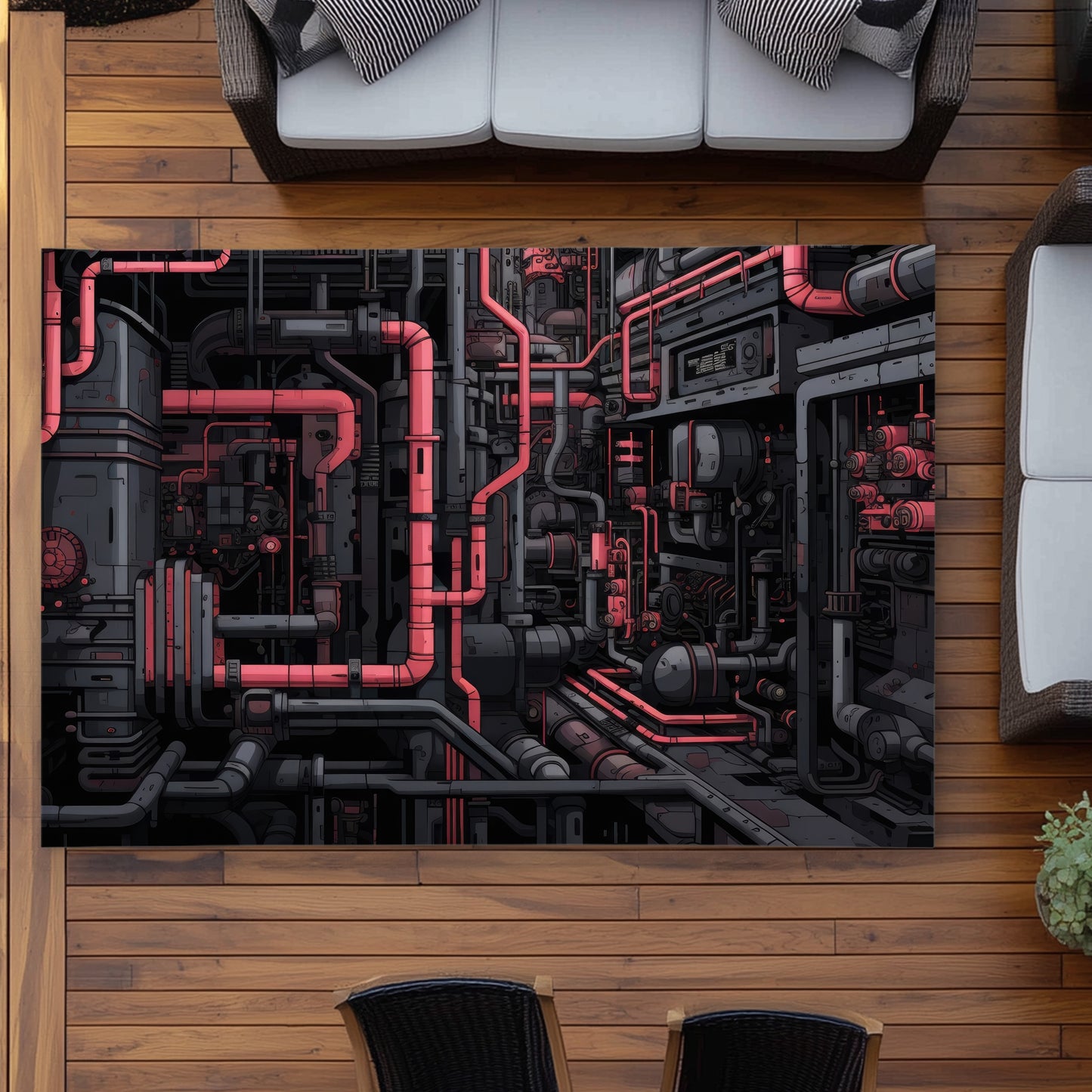 Tubular Nightmare Gray Outdoor Area Rug | Decor Must-Have