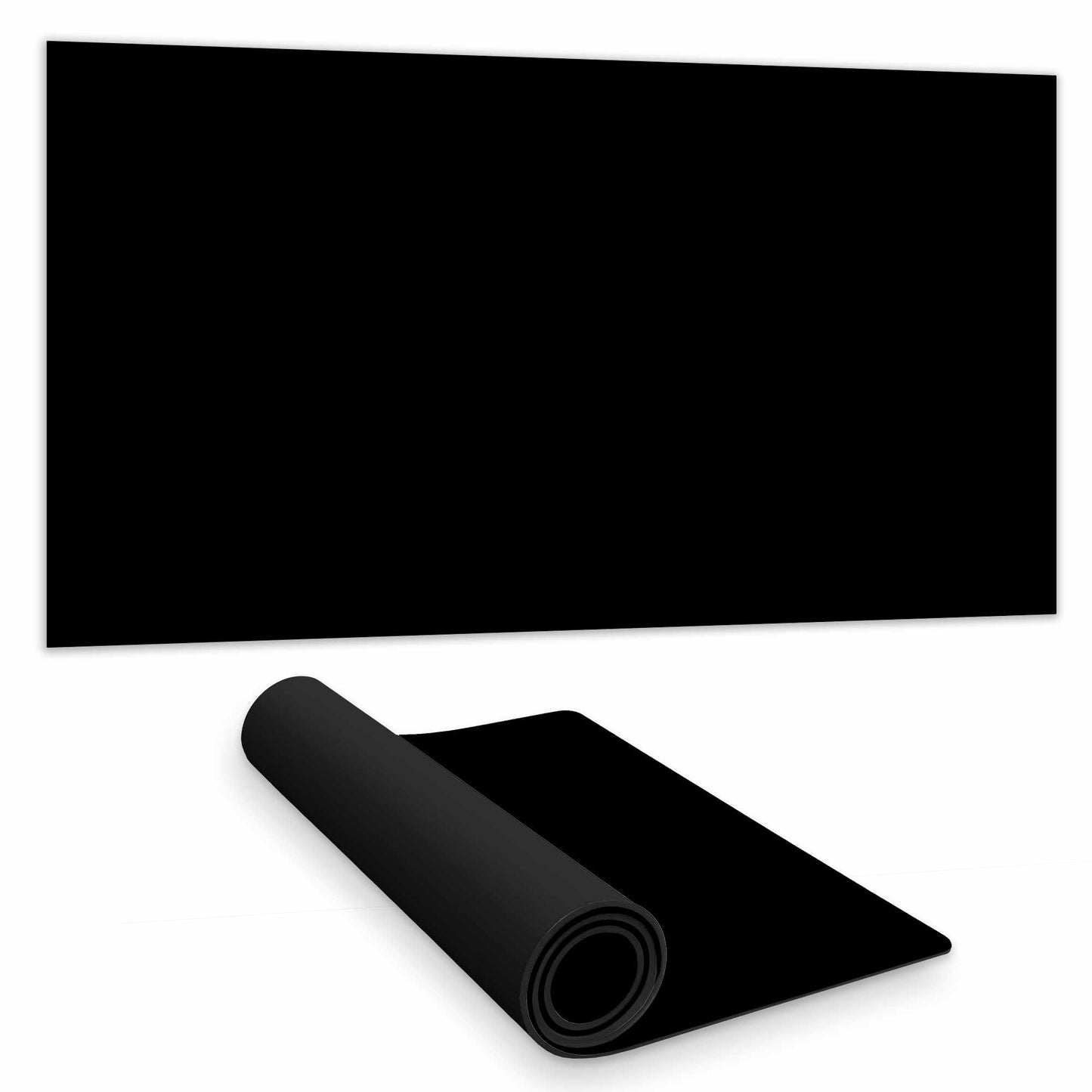 Tapis de bureau noir pur | Décoration intérieure élégante, espace de travail stylé