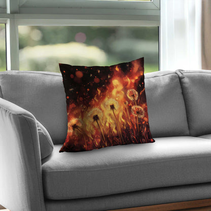 Dandy Fire Poly Twill Throw Pillow | Stylish Home Decor