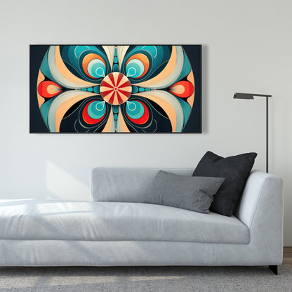Concentric - Orange Framed Canvas Art for Home Decor