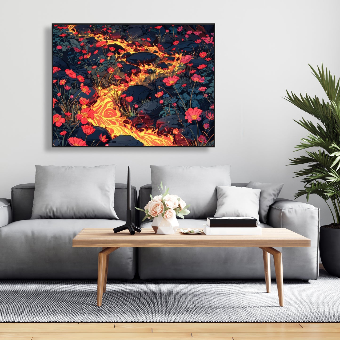 Dodging nature - 36"x36" Framed canvas