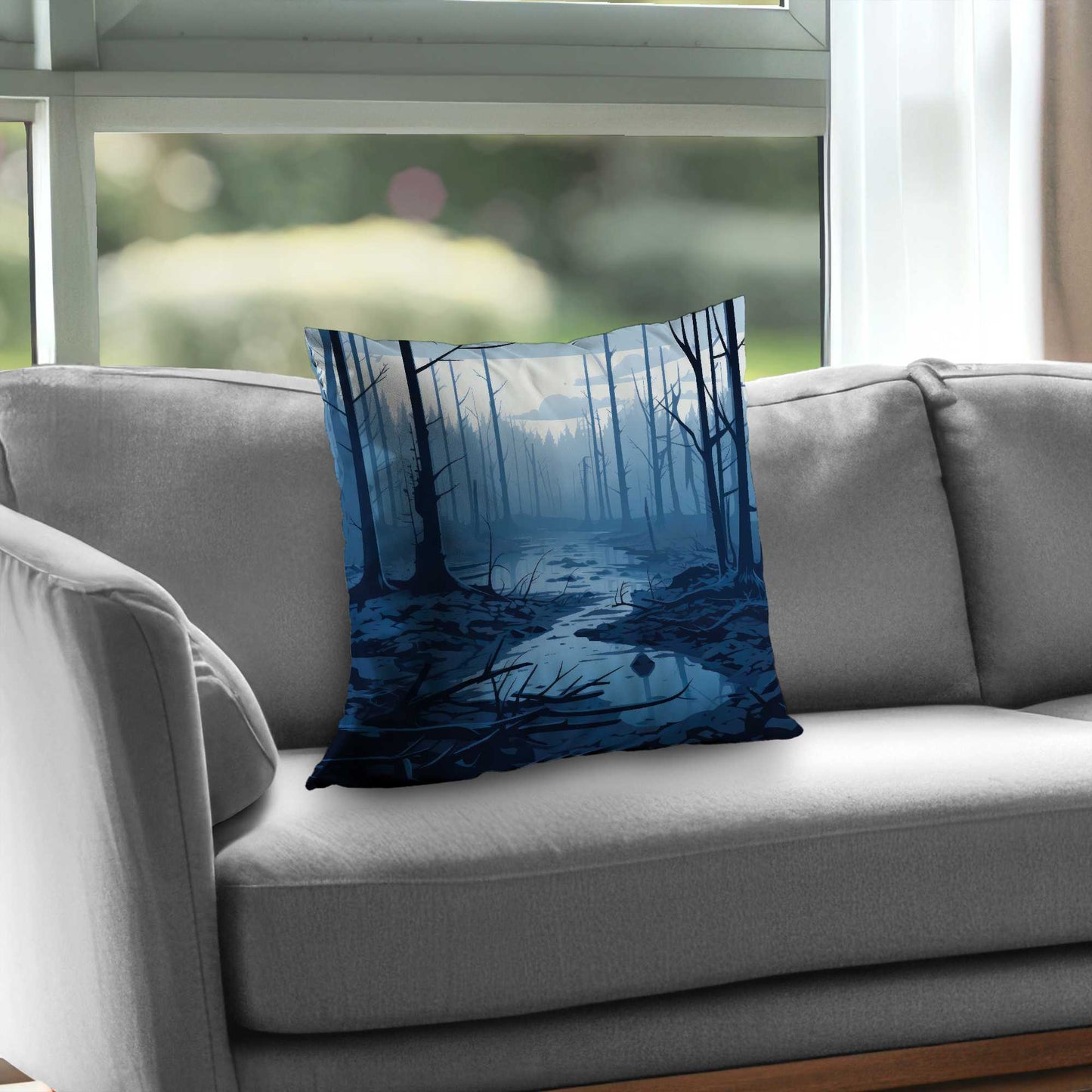 Dead Lands Blue Poly Twill Throw Pillow Insert