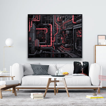 Tubular nightmare - 36"x36" Framed canvas