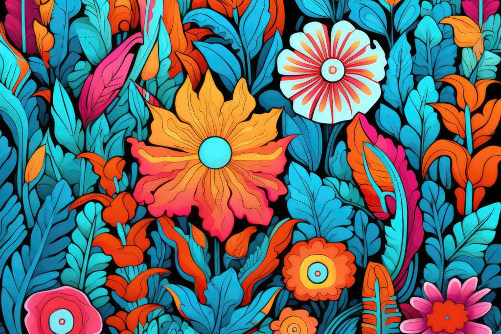 Floral Hues Turquoise Outdoor Area Rug | Home Decor Essentials