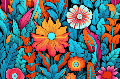 Floral Hues Turquoise Outdoor Area Rug | Home Decor Essentials