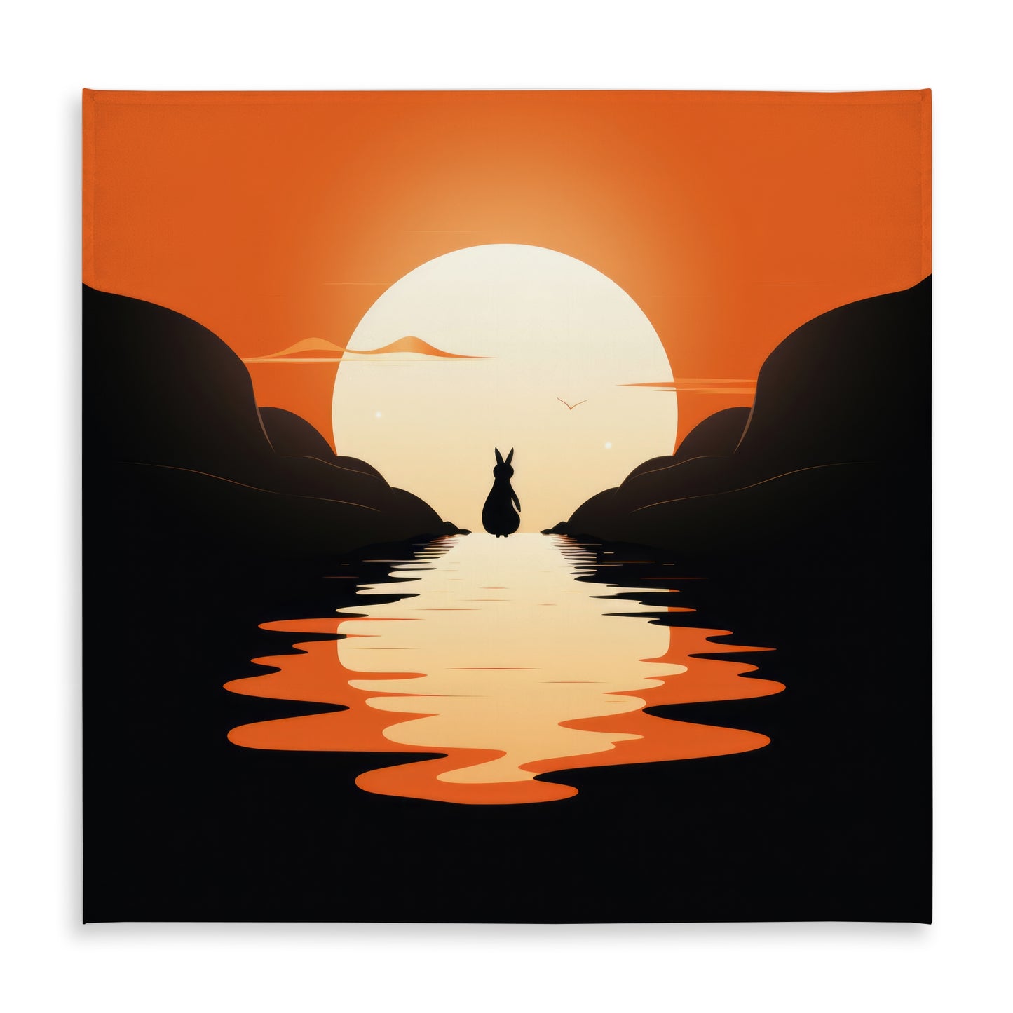 Running away Black Indoor Outdoor Tablecloth for Home Decor