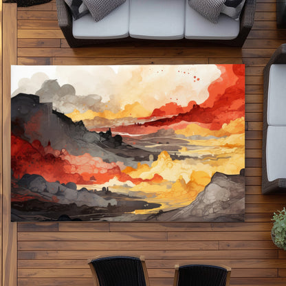 Scolding Land Red Outdoor Area Rug | Stylish Home Decor