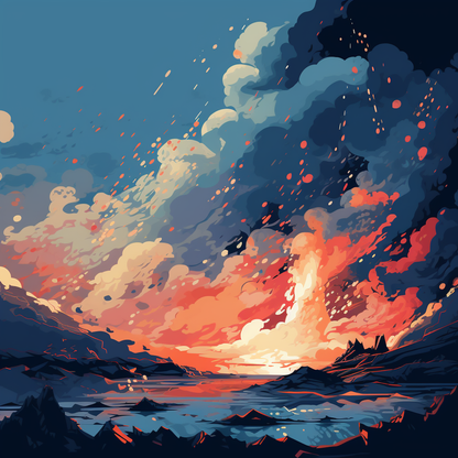 Magma does not wait - 32"x32" Canvas