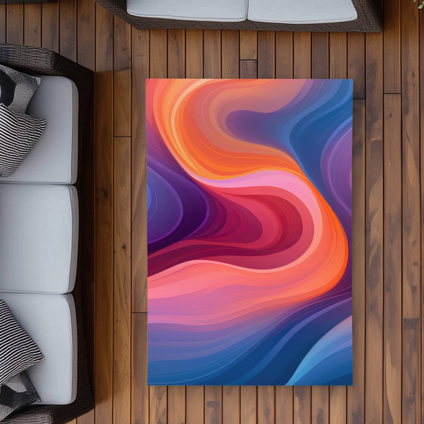 Purple Haze - Orange Outdoor Area Rug for Home Decor | Stylish