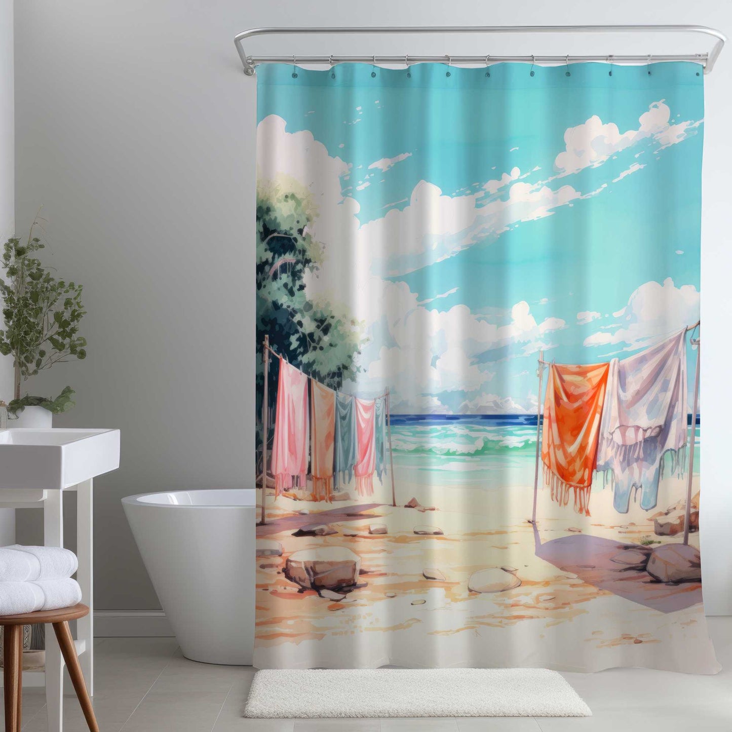 Rideau de douche Sunny Side | Décoration intérieure élégante