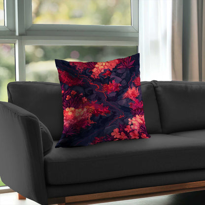 Burning Plants Poly Twill Throw Pillow - Home Decor Accent