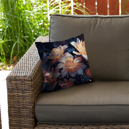 Pixie Flowers White Poly Twill Throw Pillow - Home Decor Insert