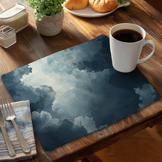 Afterglow Blue Braided Polyester Placemat for Home Decor