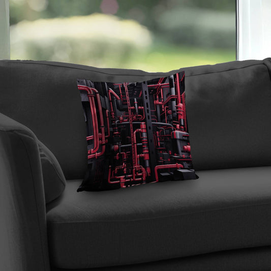 Machinery Black Poly Twill Throw Pillow Insert for Home Decor