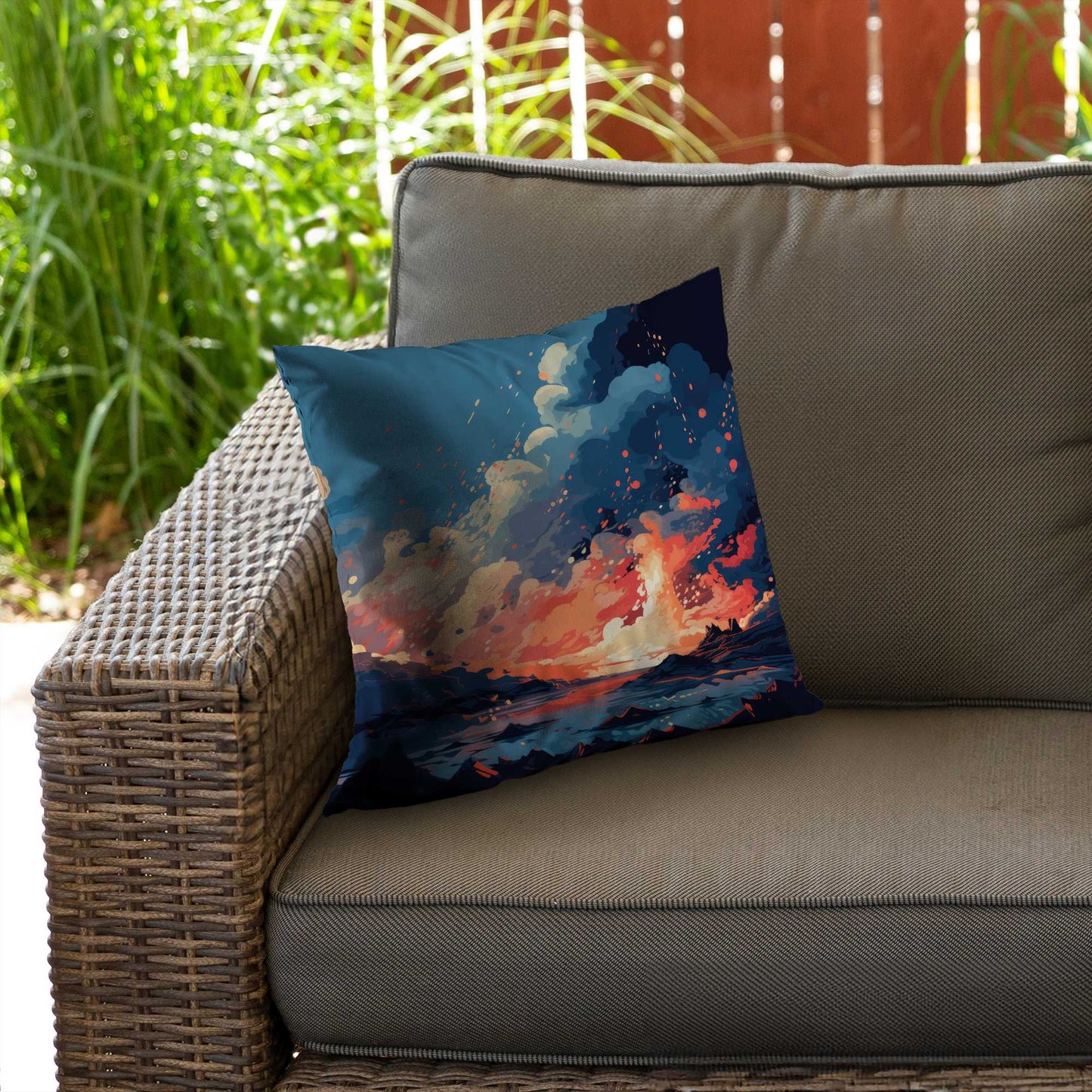 Le magma n'attend pas - Coussin décoratif en sergé de polyester pour la maison