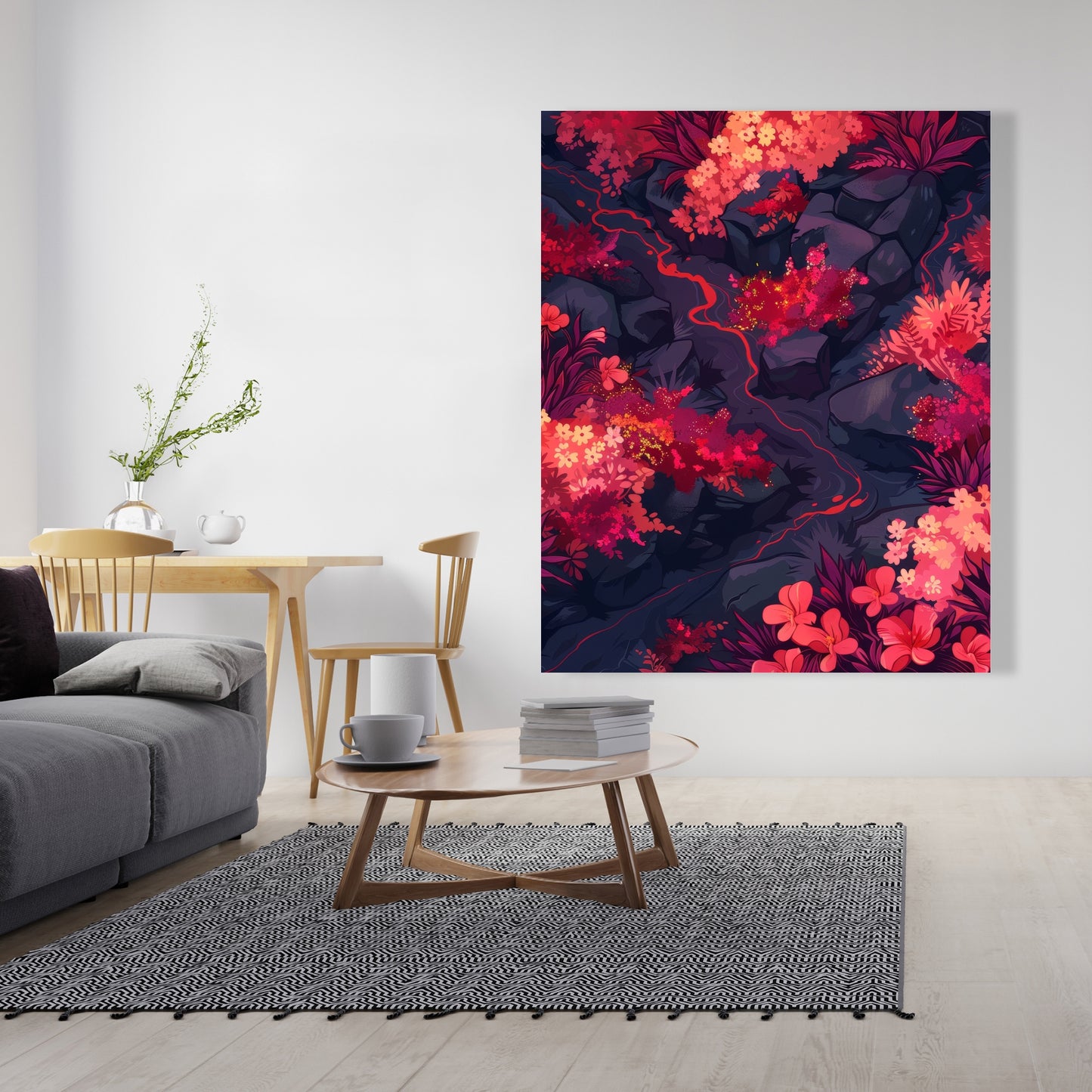 Burning plants - 32"x32" Canvas