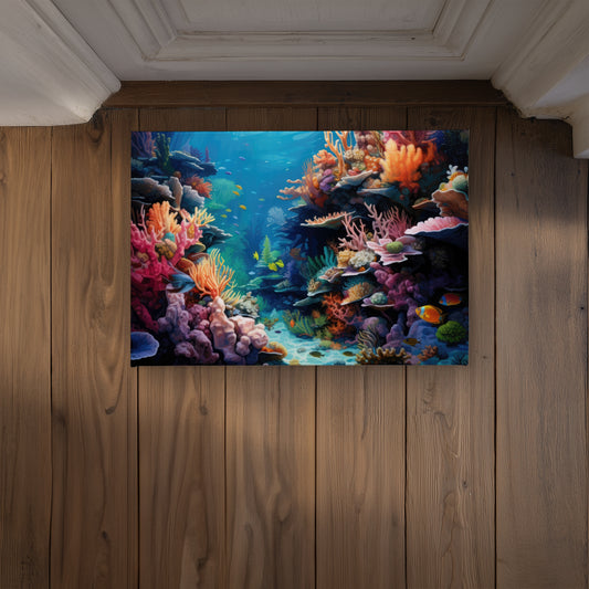 Coral Blue Indoor Outdoor Door Mat - Stylish Home Decor