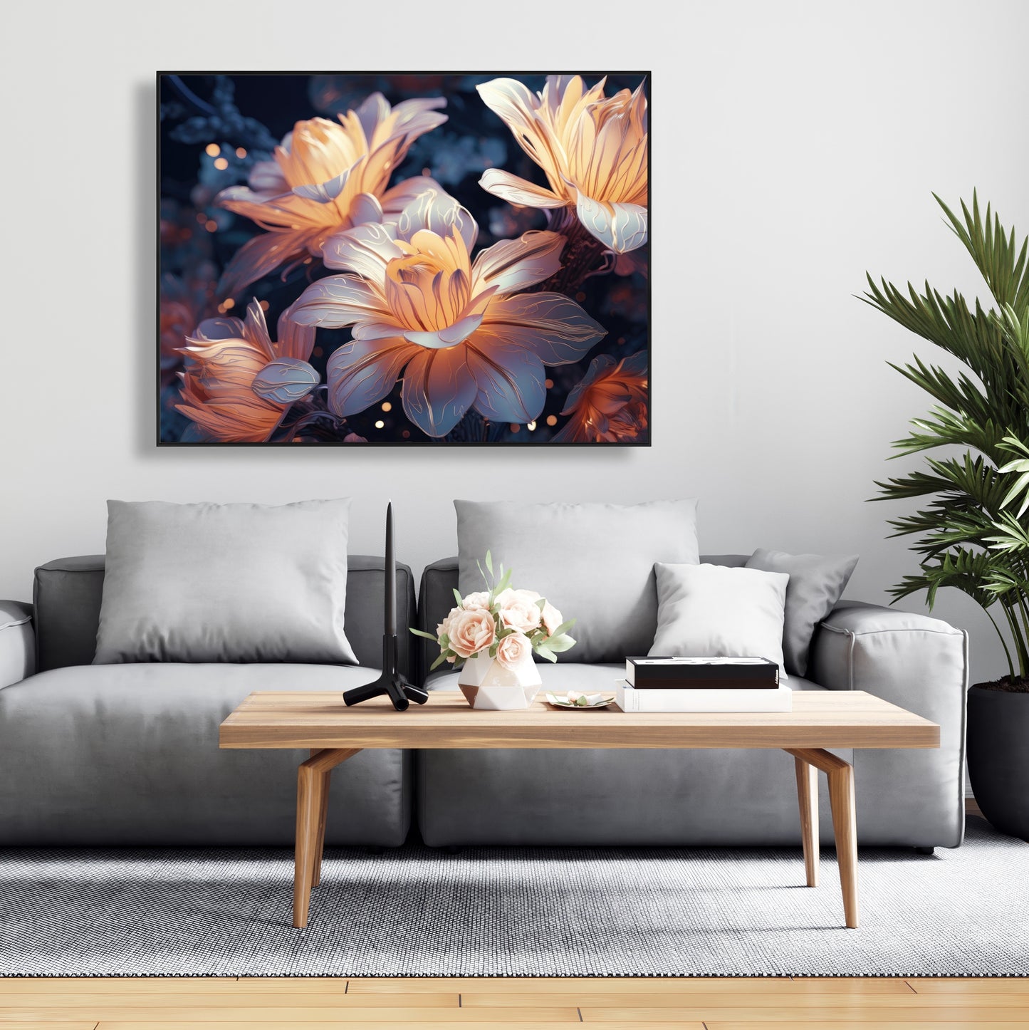 Pixie flowers - 36"x36" Framed canvas