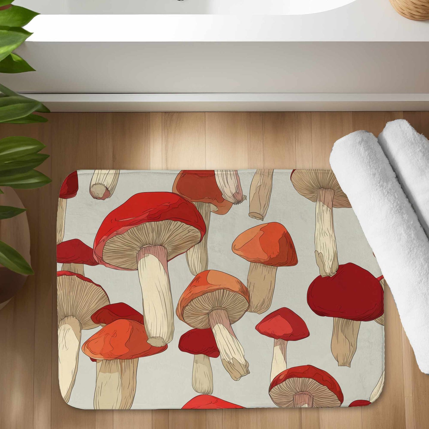 Tapis de bain Crimson Cap Dance | Tapis décoratif élégant