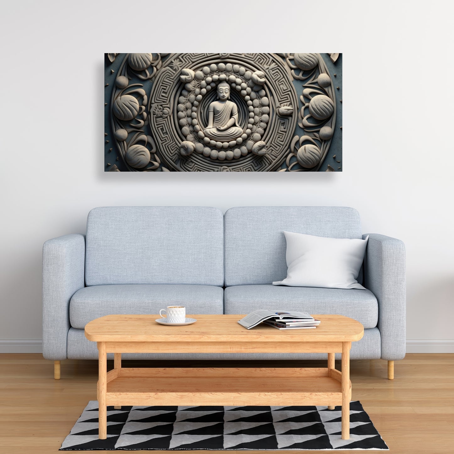 Spiritual Peace - White Canvas Home Decor | Tranquil Art