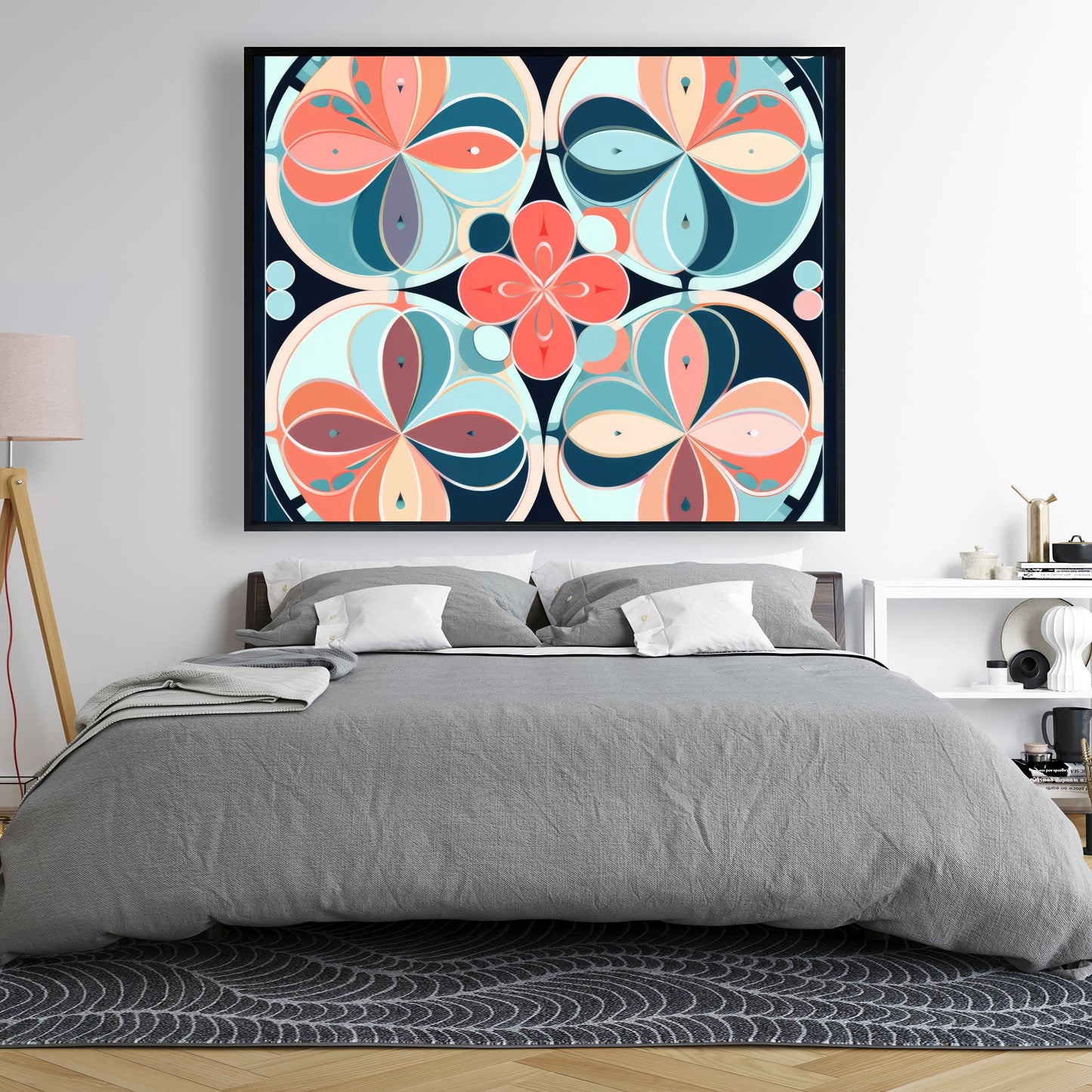 Pastel mandala - 36"x36" Framed canvas