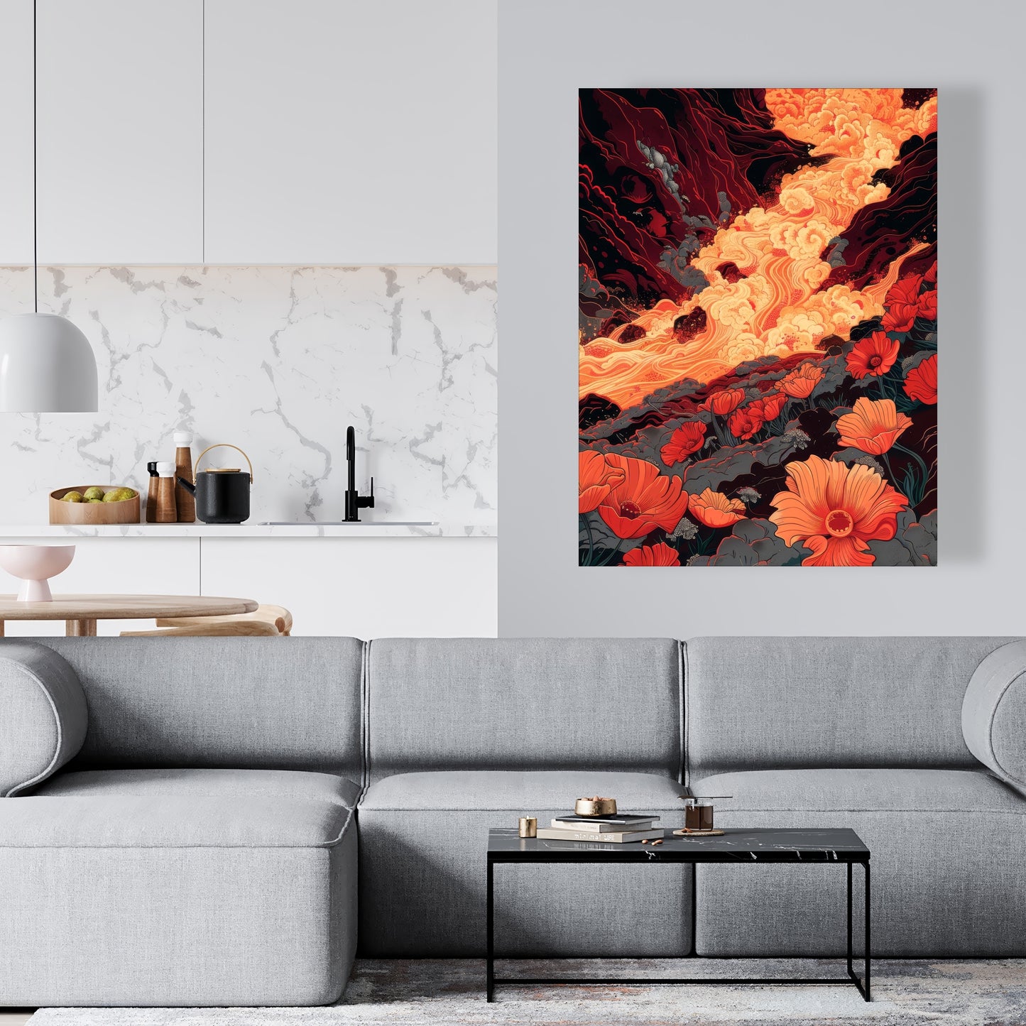 The Big Burn - Black Canvas Home Decor Art | Modern Wall Piece
