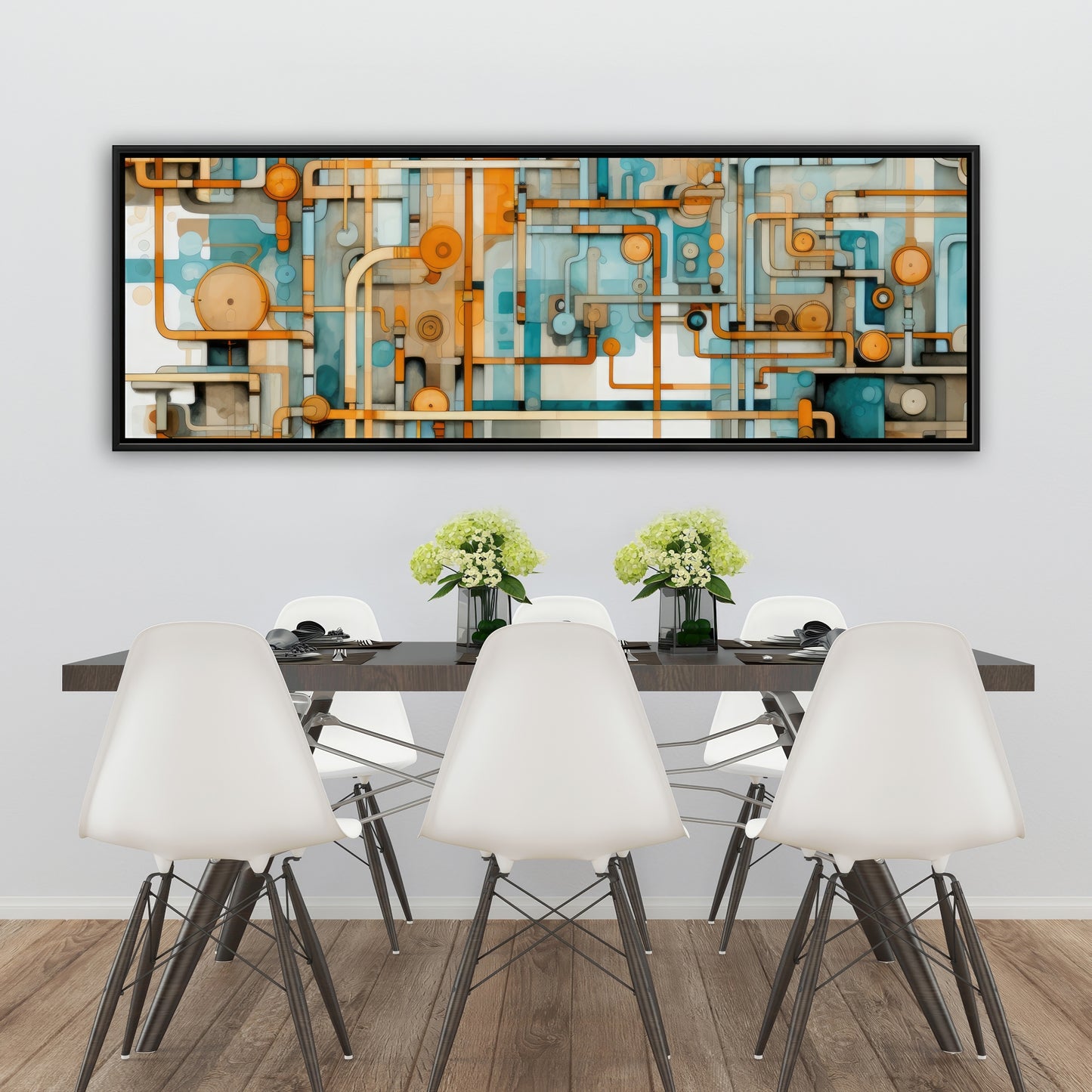 Like clockwork - Orange Framed Canvas for Home Decor