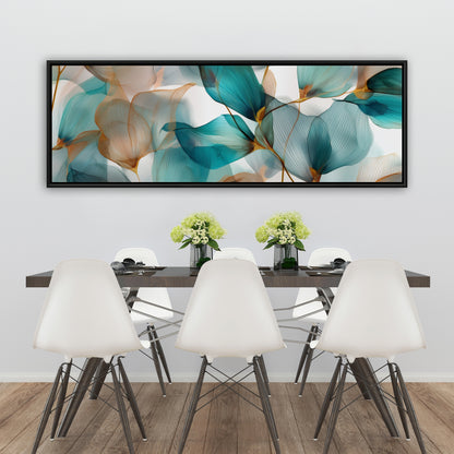 Teal and Brown Turquoise Framed Canvas for Home Decor